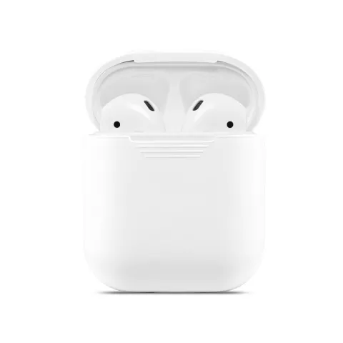 Weiche Silikonh&uuml;lle f&uuml;r Apple AirPods H&uuml;lle - Weiss