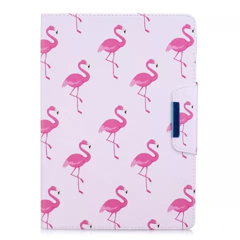 Flamingo Flip Case Lederbezug Standard iPad 2017 2018 - Weiss Pink