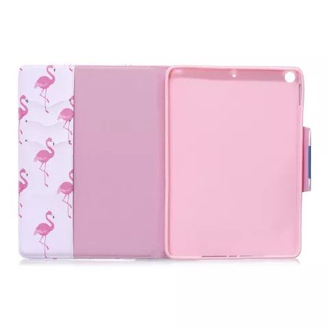 Flamingo Flip Case Lederbezug Standard iPad 2017 2018 - Weiss Pink