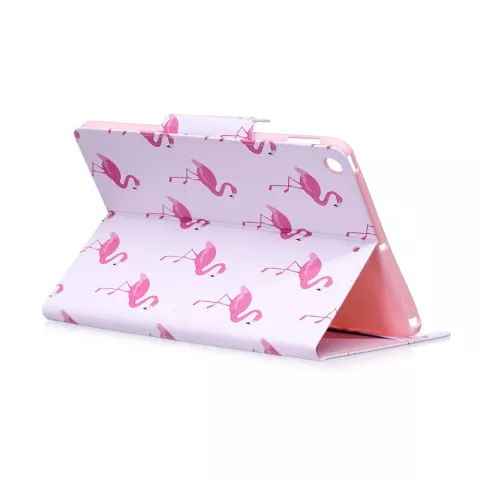 Flamingo Flip Case Lederbezug Standard iPad 2017 2018 - Weiss Pink