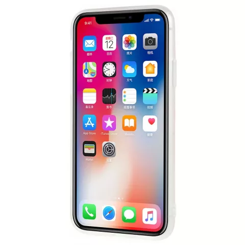 Marmortasche TPU Marmor iPhone X XS - Pink Weiss