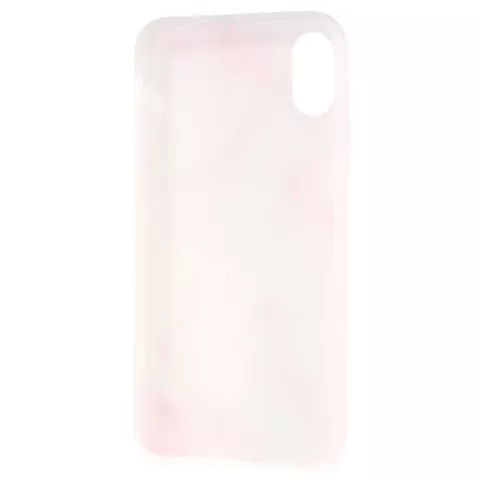 Marmortasche TPU Marmor iPhone X XS - Pink Weiss