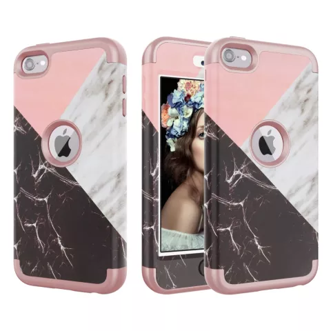 Armor Case Marmoretui iPod Touch 5 6 7 - Pink und Weiss