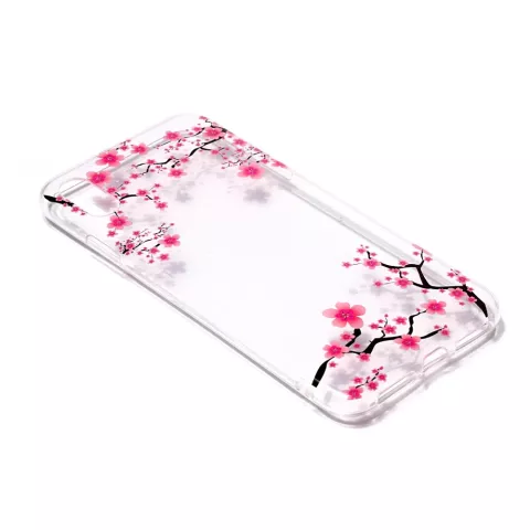 Klare iPhone X XS TPU Bl&uuml;tenh&uuml;lle - Rosa Blumen