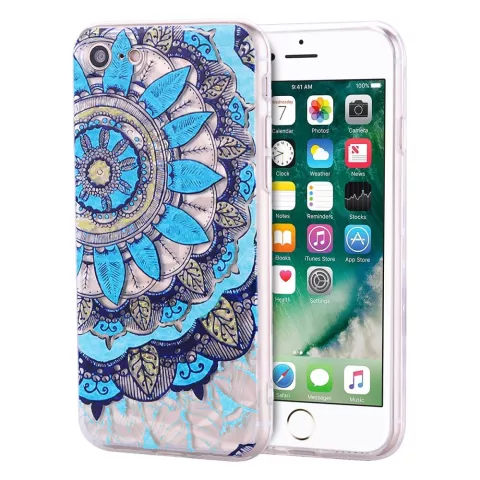 Mandala Diamond Look H&uuml;lle iPhone 7 8 SE 2020 SE 2022 - Blau