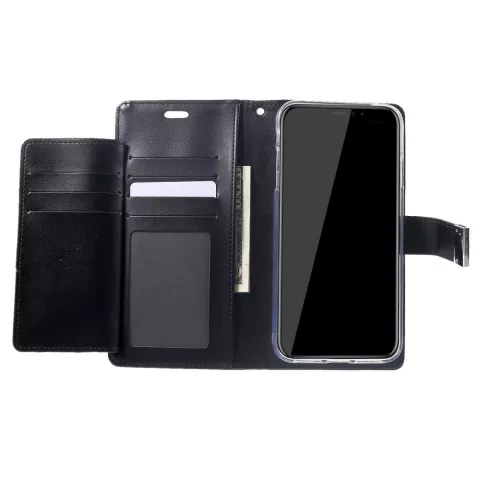 Mercury Goospery Rich Walletcase 7 Karten Kunstleder iPhone XS Max H&uuml;lle - Schwarz