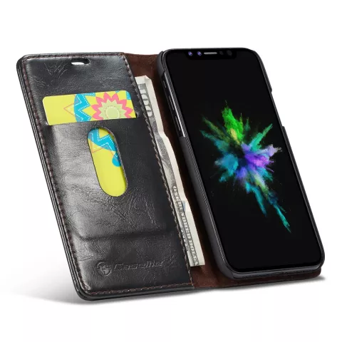 Caseme Kunstleder Wallet Kartenhalter H&uuml;lle f&uuml;r iPhone XR H&uuml;lle - schwarz