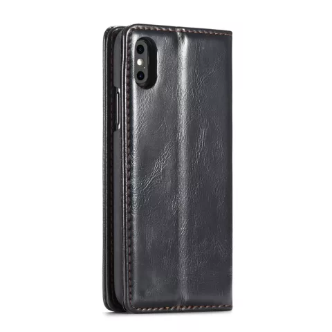 Caseme Kunstleder Wallet Kartenhalter H&uuml;lle f&uuml;r iPhone XS Max H&uuml;lle - schwarz