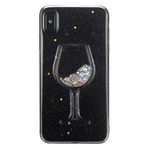 Transparente Glitter Weinglas H&uuml;lle iPhone XS Max - Glitter