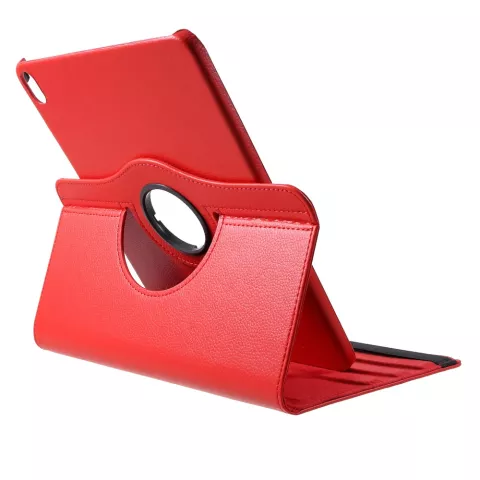 Leder Litchi Grain H&uuml;lle drehbar Standard iPad Pro 11 Zoll (2018 2020 2021 2022) &amp; iPad Air 4 &amp; iPad Air 5 - Rot