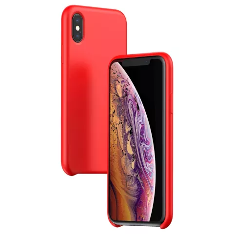 Baseus Original LSR Serie Fl&uuml;ssigsilikon Gel H&uuml;lle iPhone X XS Cover - Rot