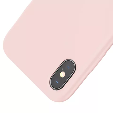 Baseus Original LSR Serie Fl&uuml;ssigsilikon Gel H&uuml;lle iPhone X XS Cover - Pink