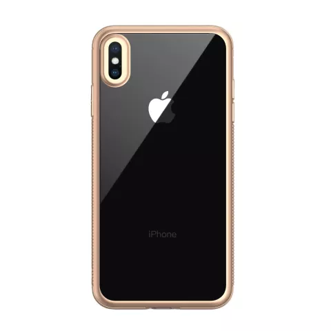 LEEU Design Gold iPhone XS Max Hybrid-Silikon-TPU-H&uuml;lle - Gold Transparent