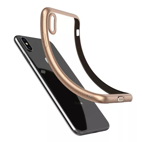 LEEU Design Gold iPhone XS Max Hybrid-Silikon-TPU-H&uuml;lle - Gold Transparent