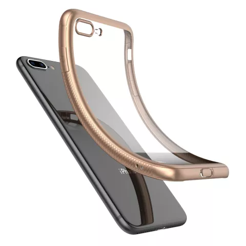 LEEU Design Gold transparente TPU-H&uuml;lle f&uuml;r iPhone 7 Plus 8 Plus - Gold