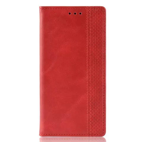 Vintage Wallet Style Kunstleder Lederbezug H&uuml;lle iPhone XS Max H&uuml;lle - Rot