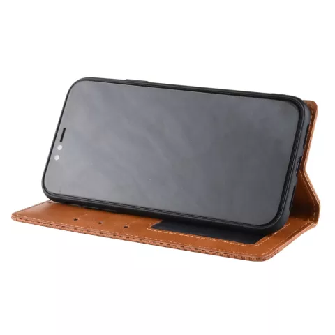 Vintage Kunstleder Wallet Case iPhone XR - Braune H&uuml;lle