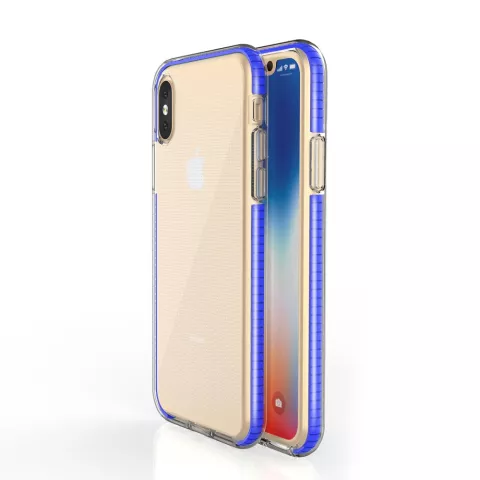 Schutzh&uuml;lle f&uuml;r farbige Kanten f&uuml;r iPhone X XS H&uuml;lle TPE TPU R&uuml;ckseite - Blau