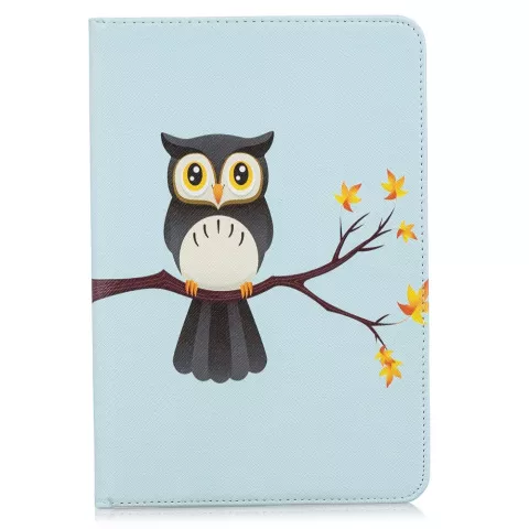 Owl Flip Case Leder Flip Cover Standard iPad Mini 4 5 - Hellblau