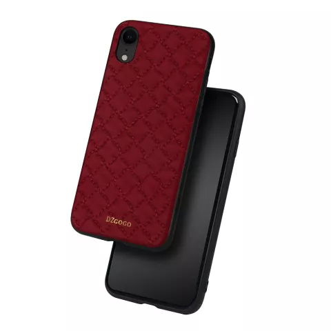 DZGOGO Yago Series Case PU-Ledernahtgitter iPhone XR - Rot