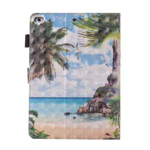 Strand tropische Insel Flip Case Lederh&uuml;lle iPad Mini 1 2 3 4 5 - Blau Gr&uuml;n