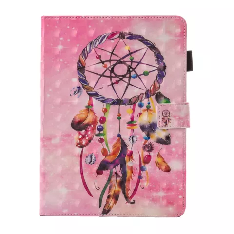 Dreamcatcher Feder Flip Fall Lederh&uuml;lle iPad Mini 1 2 3 4 5 - Pink