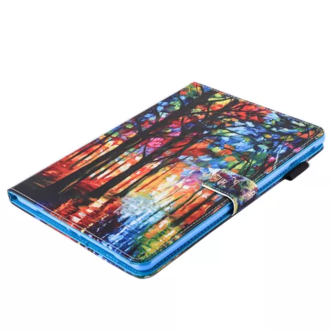 Wald k&uuml;nstlerische Malerei Leder Flip Case Schutzh&uuml;lle iPad mini 1 2 3 4 5 - Bunt