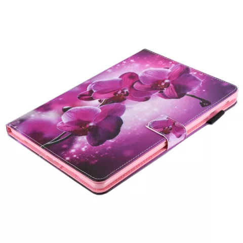 Orchidee Blume Flip Fall Lederh&uuml;lle iPad Mini 1 2 3 4 5 - Lila Pink