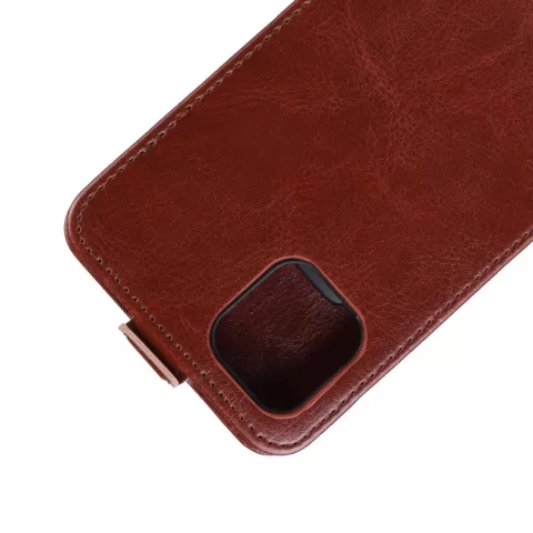 Vertical Flip Brieftasche aus Kunstleder f&uuml;r iPhone 11 Pro Max - Braun