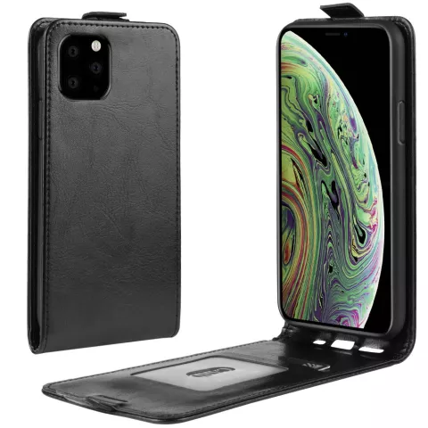 Vertical Flip Brieftasche aus Kunstleder f&uuml;r iPhone 11 Pro - Schwarz