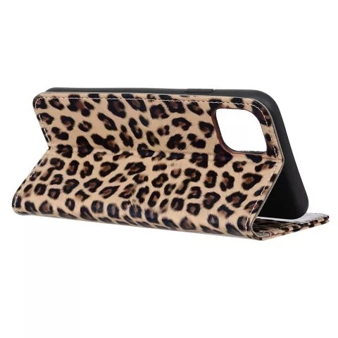 Leopardenbezug Leoparden Brieftasche B&uuml;cherregal iPhone 11 Pro Max - Braun