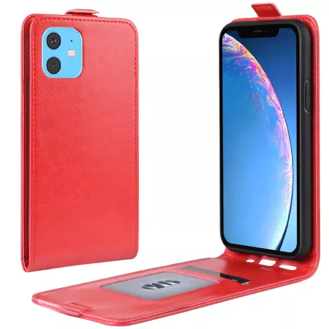 Vertical Flip Brieftasche aus Kunstleder f&uuml;r iPhone 11 - Rot