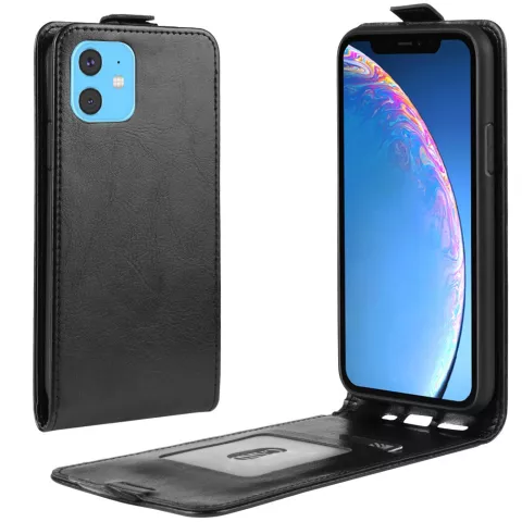 Vertical Flip Brieftasche aus Kunstleder f&uuml;r iPhone 11 - Schwarz