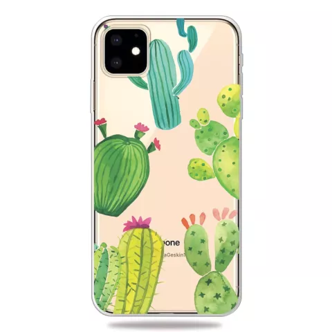Fr&ouml;hliche flexible Kaktush&uuml;lle iPhone 11 TPU H&uuml;lle - Transparent