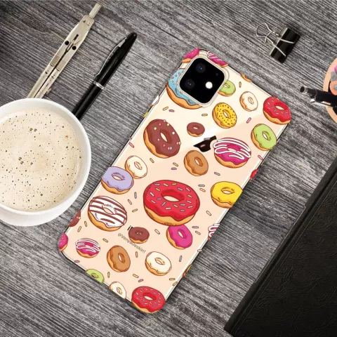 Fr&ouml;hliche flexible Donuts H&uuml;lle iPhone 11 TPU H&uuml;lle - Transparent