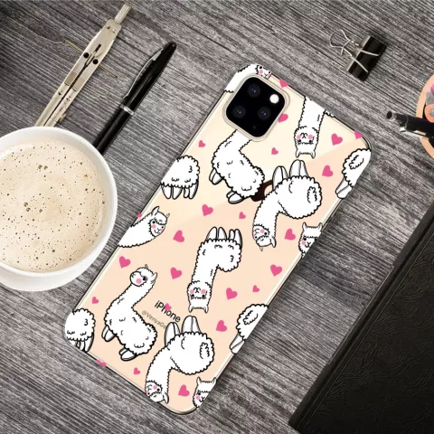 Tiere Cocky Alpaca Hearts Fall iPhone 11 Pro TPU Fall - Transparent