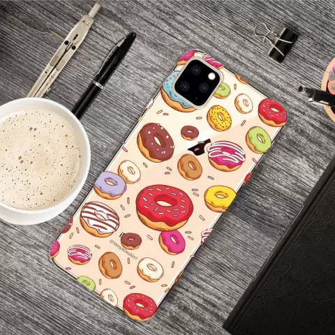 Fr&ouml;hliche flexible Donuts H&uuml;lle iPhone 11 Pro Max TPU H&uuml;lle - Transparent