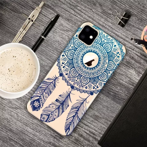 Dreamcatcher Mandala Web Blue Feathers Spirituelle H&uuml;lle iPhone 11 TPU H&uuml;lle - Klar