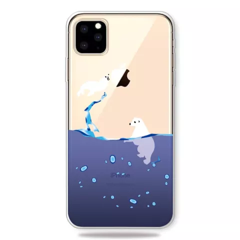 Meerwasser Blau Tropfen Eisb&auml;r Dichtung Fall iPhone 11 Pro Max TPU Fall - Klar