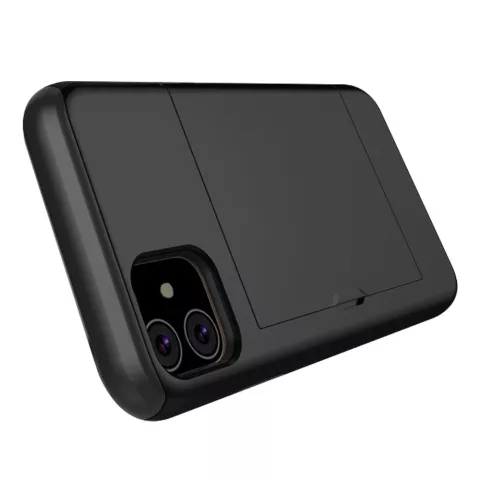 Kartenhalter H&uuml;lle Brieftasche TPU Hartschale iPhone 11 - Schwarz