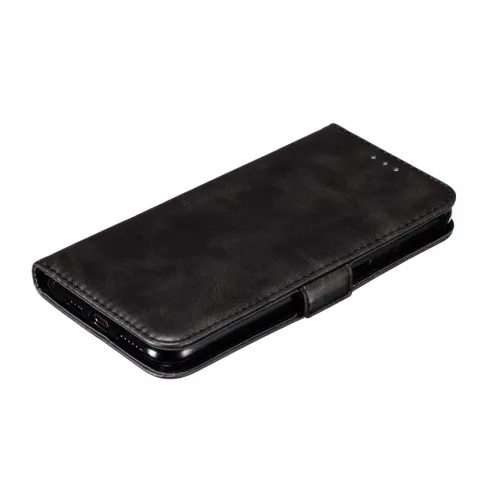 Leder Brieftasche B&uuml;cherregal Brieftasche iPhone 11 Pro Max - Schwarz