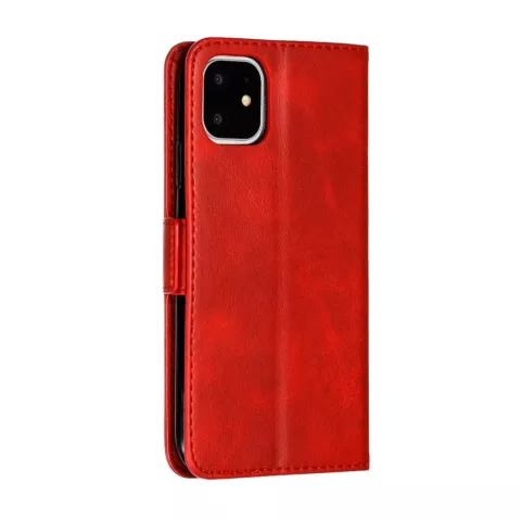 Leder Brieftasche B&uuml;cherregal Brieftasche iPhone 11 - Rot