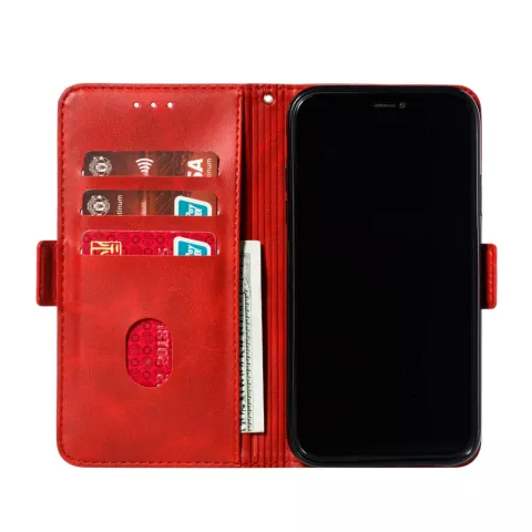 Leder Brieftasche B&uuml;cherregal Brieftasche iPhone 11 - Rot