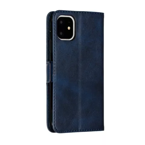 Leder Brieftasche B&uuml;cherregal Brieftasche iPhone 11 - Blau