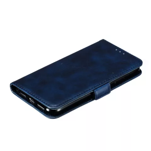 Leder Brieftasche B&uuml;cherregal Brieftasche iPhone 11 - Blau