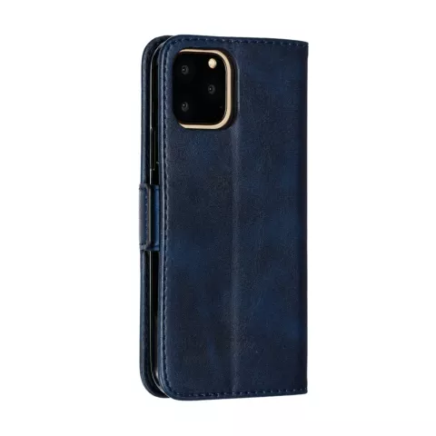 Leder Brieftasche B&uuml;cherregal Brieftasche iPhone 11 Pro - Blau