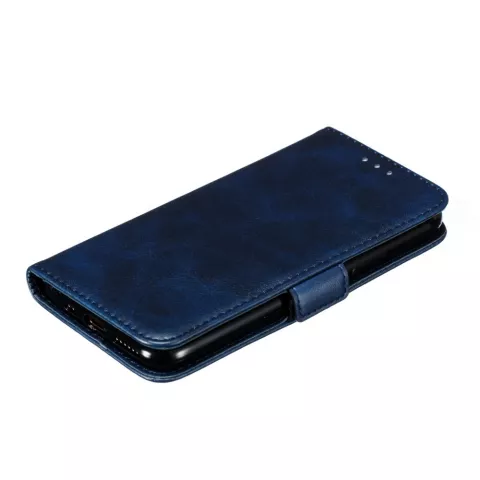 Leder Brieftasche B&uuml;cherregal Brieftasche iPhone 11 Pro - Blau