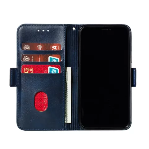 Leder Brieftasche B&uuml;cherregal Brieftasche iPhone 11 Pro - Blau