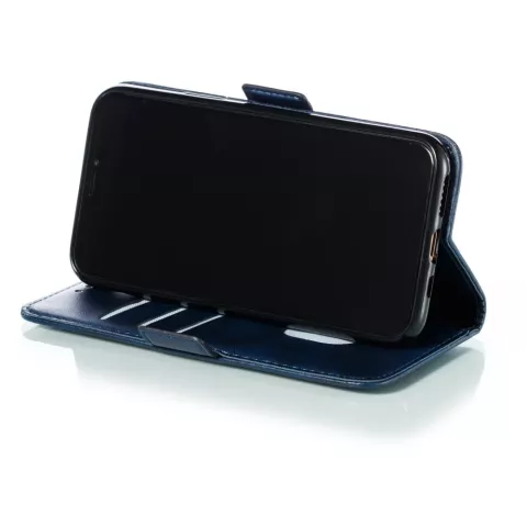 Leder Brieftasche B&uuml;cherregal Brieftasche iPhone 11 Pro - Blau