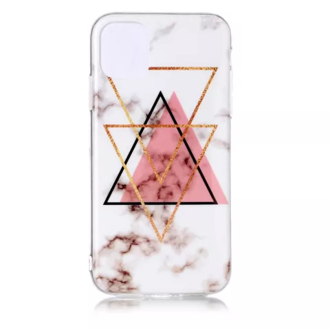 Marmormuster Dreieck Gold Pink Schwarz Figur Kreative iPhone 11 Pro TPU H&uuml;lle